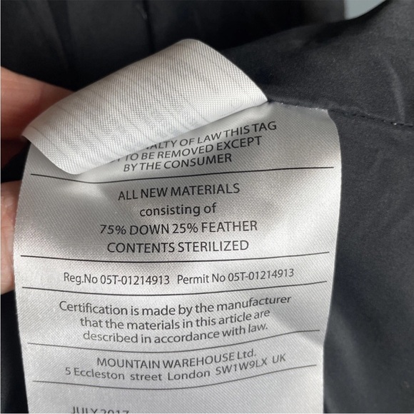 MOUNTAIN WAREHOUSE EXTREME Frost Free Down Padded Jacket Coat Womens Size 8 Hood - Picture 7 of 7